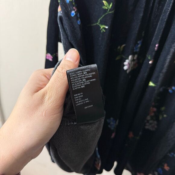 Urban Outfitters Charcoal Gray Velvet Floral Wrap Short Sleeve Mini Dress - Picture 5 of 6